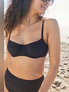 Aerie NWT Black Unlined Underwire Bikini Top | Classic Fit | Size 36DD